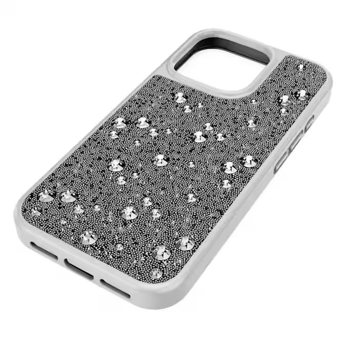 High smartphone case Scattered design, iPhone® 16 Pro, Silver tone