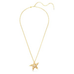Idyllia pendant Crystal pearls, Starfish, Gold tone, Gold-tone plated