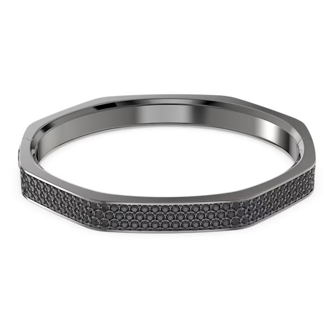 Dextera bangle Octagon shape, Black, Ruthenium plated