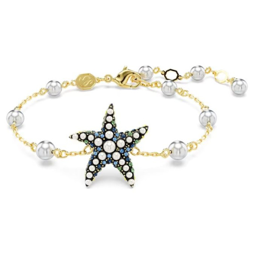 Idyllia bracelet Crystal pearls, Starfish, Multicolored, Gold-tone plated