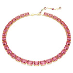 Millenia necklace Octagon cut, Pink, Gold-tone plated