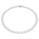 Matrix necklace Pear cut, White, Rhodium plated