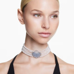 Idyllia choker Shell, Blue, Ruthenium plated