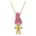 Good Luck Trolls pendant Troll, Pink, Gold-tone plated