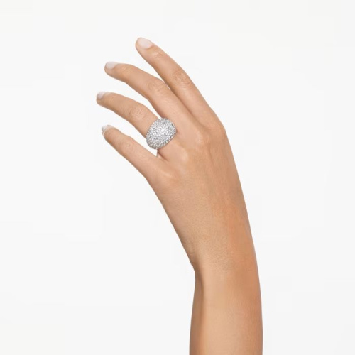 Luna cocktail ring Moon, White, Rhodium plated