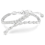 Matrix bracelet Mixed cuts, White, Rhodium plated