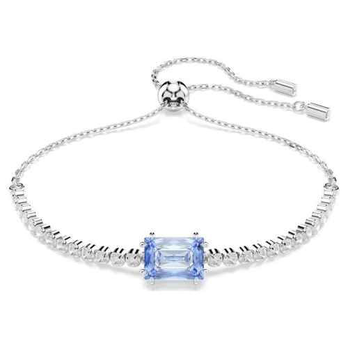 Matrix Tennis bracelet Mixed cuts, Blue, Rhodium plated