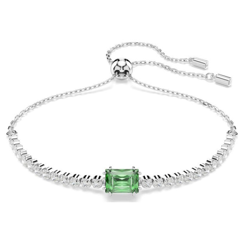 Matrix Tennis bracelet Mixed cuts, Green, Rhodium plated