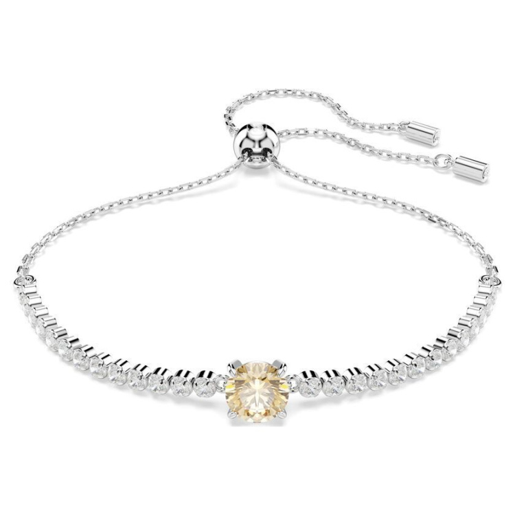 Matrix Tennis bracelet Mixed cuts, White, Rhodium plated