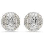 Sublima clip earrings White, Rhodium plated