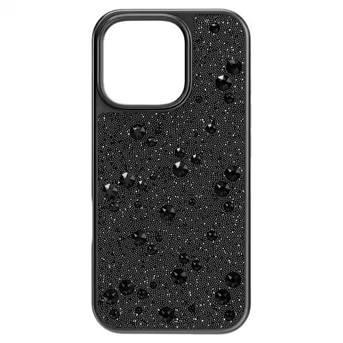 High smartphone case Scattered design, iPhone® 16 Pro, Black