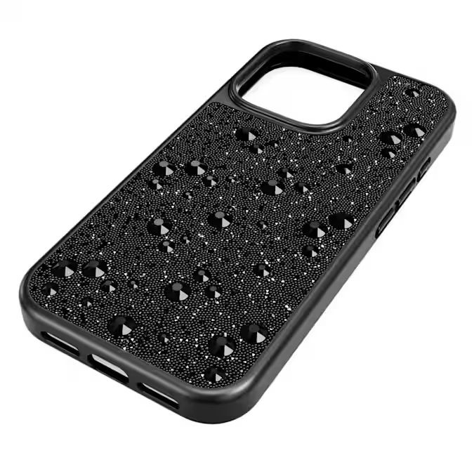 High smartphone case Scattered design, iPhone® 16 Pro, Black