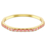 Matrix bangle Baguette cut, Pink, Gold-tone plated