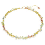 Gema Tennis necklace Mixed cuts, Multicolored, Gold-tone plated