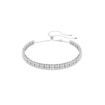 Matrix choker, Round cut, White, Rhodium plated