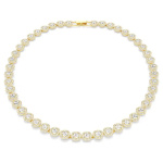 Una Angelic Tennis necklace Round cut, White, Gold-tone plated