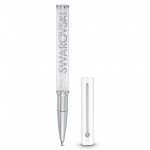 Crystalline Gloss Ballpoint Pen, White, Chrome plated