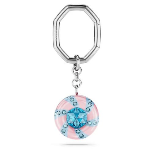 Dulcis key ring Round cut, Multicolored, Rhodium plated