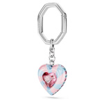 Dulcis key ring Heart cut, Heart, Multicolored, Rhodium plated