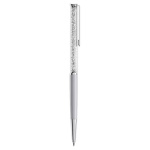 Crystalline Silk ballpoint pen White, White lacquered, Chrome Plated