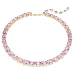 Millenia Tennis necklace Octagon cut, Purple, Gold-tone plated