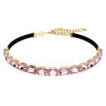 Millenia Tennis choker Octagon cut, Purple, Gold-tone plated