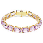 Millenia Tennis bracelet Octagon cut, Purple, Gold-tone plated