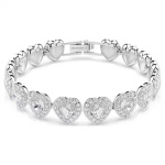 Ariana Grande x Swarovski Tennis bracelet Mixed cuts, Heart, White, Rhodium plated