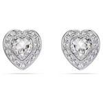 Ariana Grande x Swarovski stud earrings Mixed cuts, Heart, White, Rhodium plated