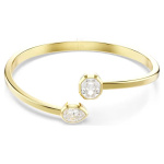 Imber bangle Mixed cuts, White, Gold-tone plated