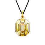 Lucent pendant, Octagon shape, Yellow, Gold-tone plated