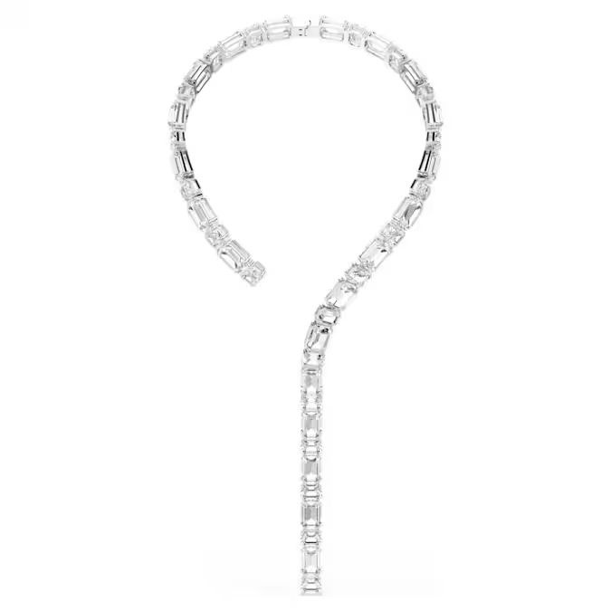 Millenia Tennis necklace Octagon cut, White, Rhodium plated