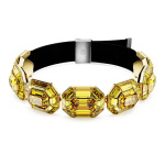 Lucent choker Octagon shape, Yellow, Gold-tone plated