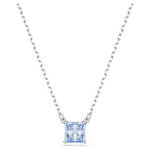 Matrix pendant Square cut, Blue, Rhodium plated