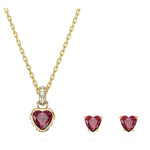 Chroma set Heart, Red, Gold-tone plated