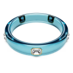 Dulcis bangle Octagon cut, Blue, Gold-tone plated