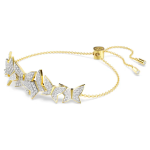 Idyllia Lilia bracelet Butterfly, White, Gold-tone plated