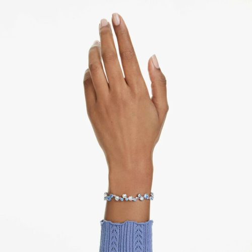 Constella bracelet Mixed cuts, Blue, Rhodium plated
