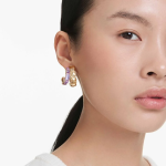 Millenia hoop earrings Mixed cuts, Multicolored, Gold-tone plated