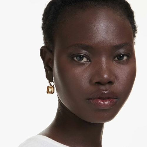 Millenia drop earrings Mixed cuts, Caramel, Gold-tone plated