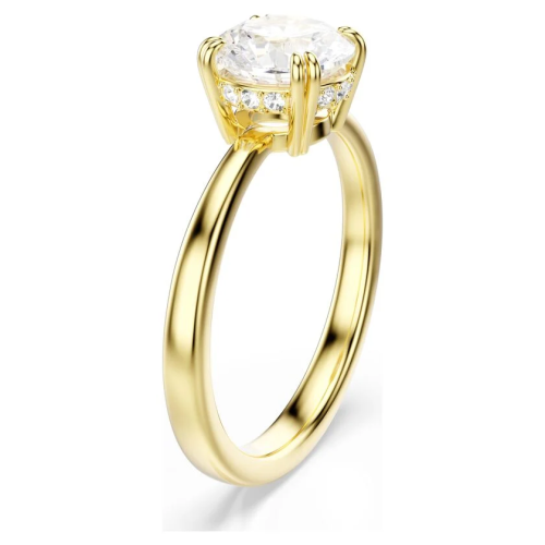 Stilla Attract cocktail ring Round cut, White, Gold-tone plated