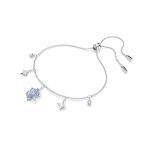 Magic bracelet Snowflake, Blue, Rhodium plated