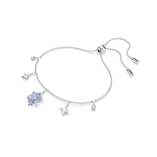 Magic bracelet Snowflake, Blue, Rhodium plated