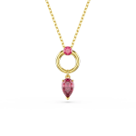 Mesmera pendant Pear cut, Red, Rhodium plated