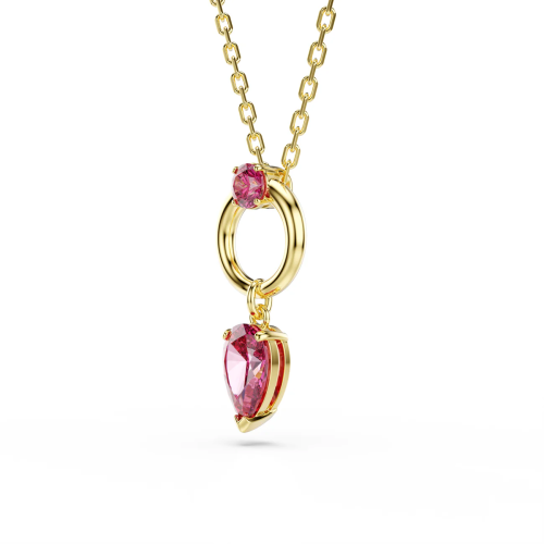 Mesmera pendant Pear cut, Red, Rhodium plated