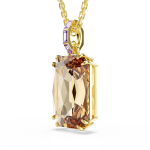 Millenia pendant, Octagon cut, Caramel, Gold-tone plated