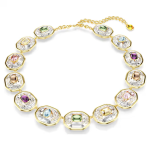 Chroma Tennis necklace Octagon cut, Multicolored, Gold-tone plated