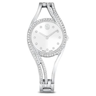 Hyperbola bangle watch Swiss Made, Metal bracelet, Silver tone, Stainless steel