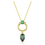 Mesmera pendant Mixed cuts, Green, Gold-tone plated