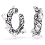Sublima hoop earrings Spike, White, Rhodium plated
